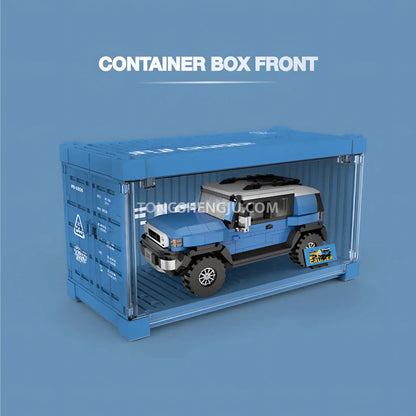 shipping container front of happy build powerblock pb8806 toyota fj40 building blocks model toy off road car