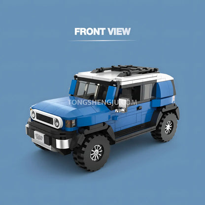 front view of happy build powerblock pb8806 toyota fj40 building blocks model toy off road car