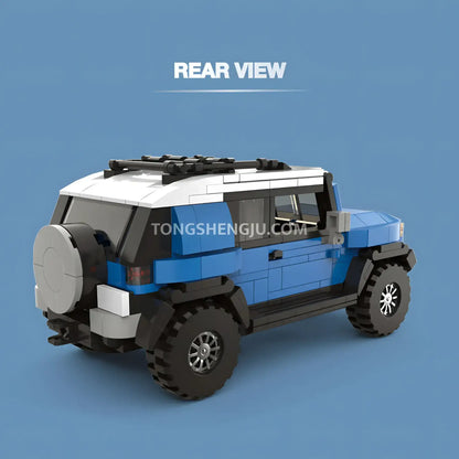 rear view of happy build powerblock pb8806 toyota fj40 building blocks model toy off road car