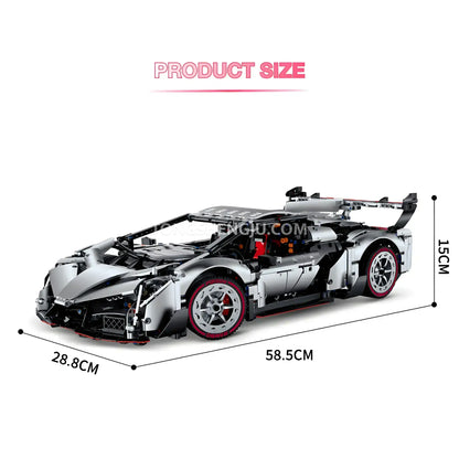 product size of zape 10532 lamborghini veneno sports car building blocks set model car