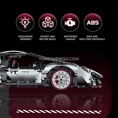 side view of zape 10532 lamborghini veneno sports car building blocks set model car