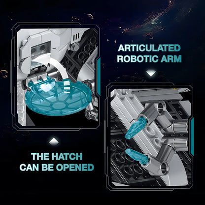 zape 98001 stellar interceptor star wars building blocks set articulated robotic arm and hatch can be opened