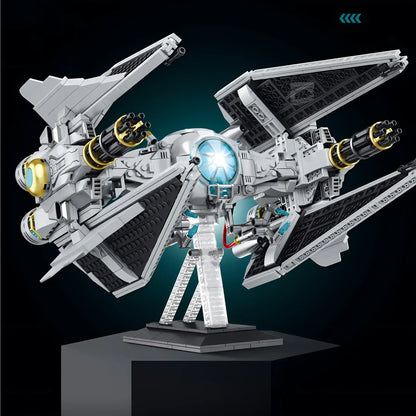 front view of zape 98001 stellar interceptor star wars building blocks set