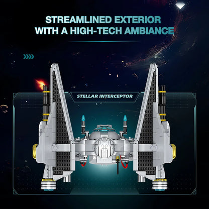 zape 98001 stellar interceptor star wars building blocks set streamlined exterior