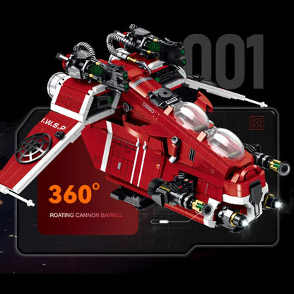 zape 98002 planet gunboat star wars building blocks set rotating cannon barrel