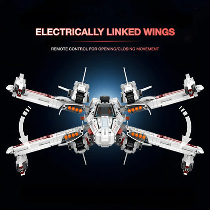 zape 98003 x-wing starfighter star wars building blocks set electrically linked wings