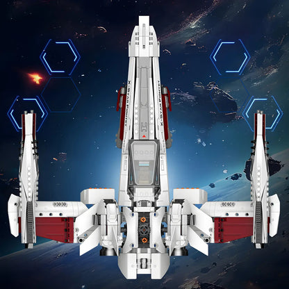 front view of zape 98003 x-wing starfighter star wars building blocks set
