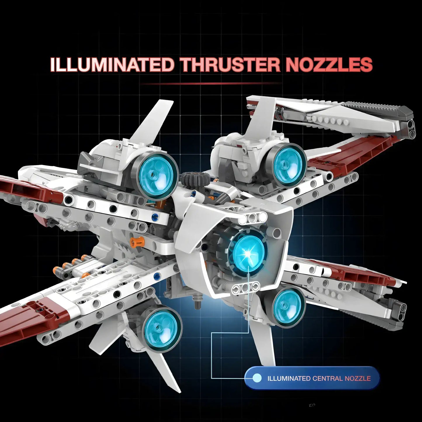 zape 98003 x-star fighter model star wars building blocks toy illuminated thruster nozzles